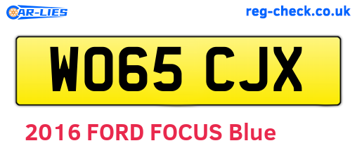 WO65CJX are the vehicle registration plates.