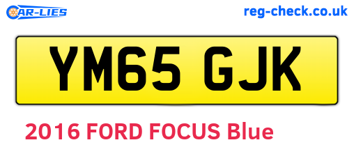 YM65GJK are the vehicle registration plates.