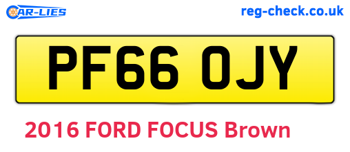 PF66OJY are the vehicle registration plates.