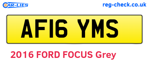 AF16YMS are the vehicle registration plates.
