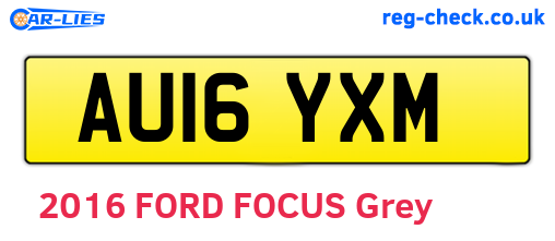 AU16YXM are the vehicle registration plates.