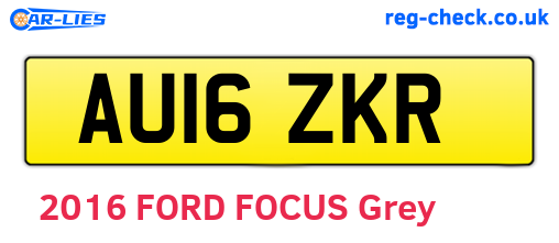 AU16ZKR are the vehicle registration plates.