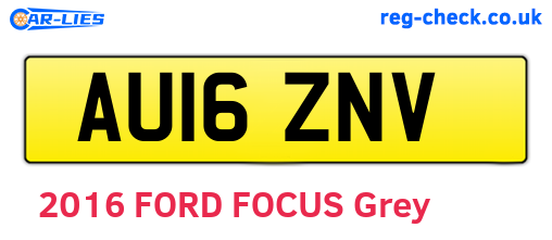 AU16ZNV are the vehicle registration plates.