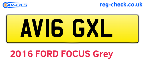 AV16GXL are the vehicle registration plates.