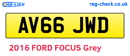 AV66JWD are the vehicle registration plates.