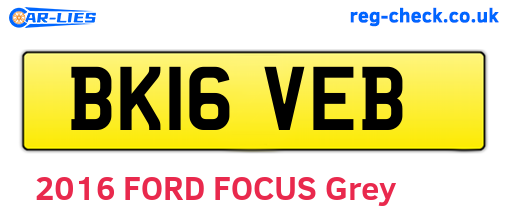 BK16VEB are the vehicle registration plates.