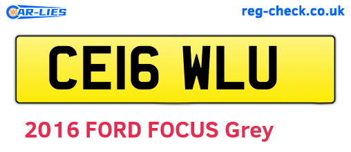 CE16WLU are the vehicle registration plates.