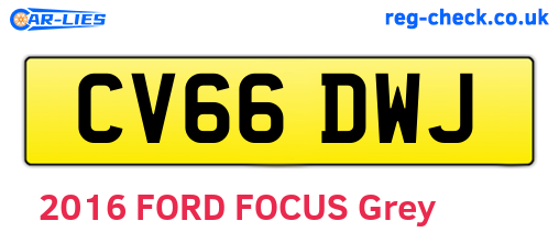 CV66DWJ are the vehicle registration plates.