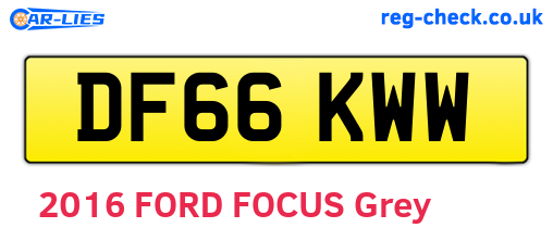 DF66KWW are the vehicle registration plates.