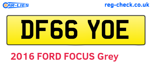 DF66YOE are the vehicle registration plates.