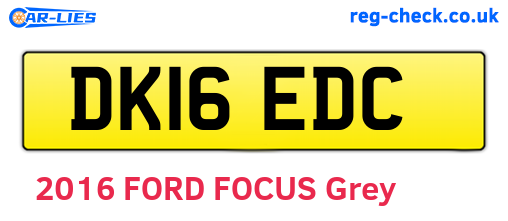 DK16EDC are the vehicle registration plates.
