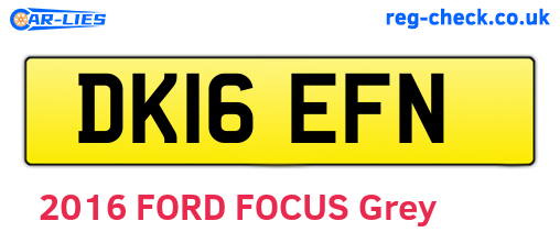 DK16EFN are the vehicle registration plates.