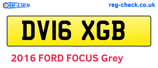 DV16XGB are the vehicle registration plates.