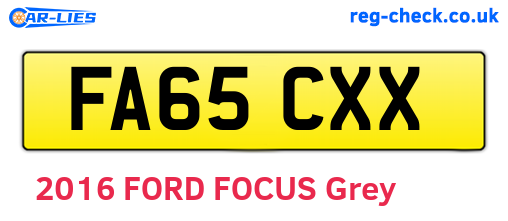 FA65CXX are the vehicle registration plates.