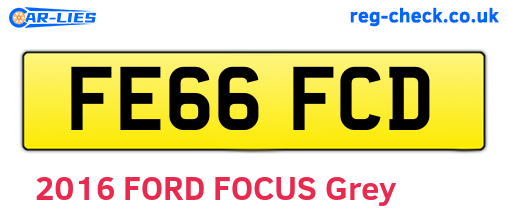 FE66FCD are the vehicle registration plates.