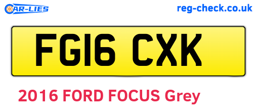 FG16CXK are the vehicle registration plates.