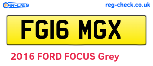 FG16MGX are the vehicle registration plates.