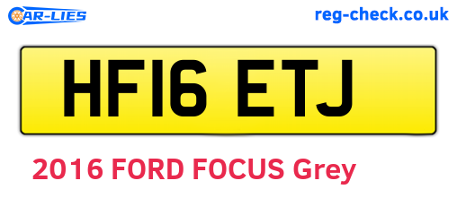 HF16ETJ are the vehicle registration plates.