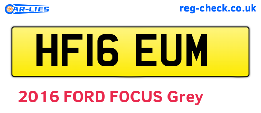 HF16EUM are the vehicle registration plates.