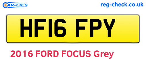 HF16FPY are the vehicle registration plates.
