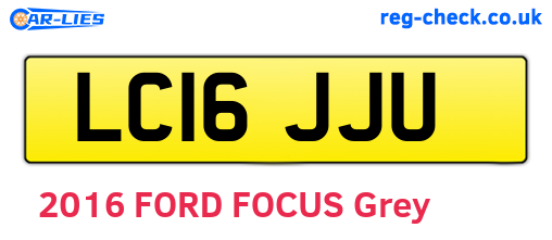LC16JJU are the vehicle registration plates.