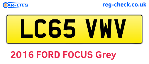 LC65VWV are the vehicle registration plates.