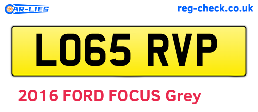 LO65RVP are the vehicle registration plates.