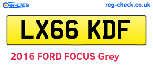 LX66KDF are the vehicle registration plates.