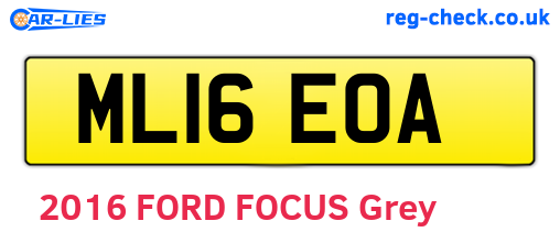 ML16EOA are the vehicle registration plates.