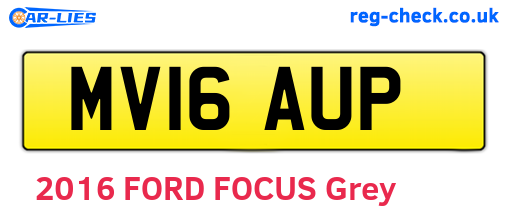 MV16AUP are the vehicle registration plates.