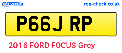 P66JRP are the vehicle registration plates.
