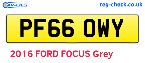 PF66OWY are the vehicle registration plates.