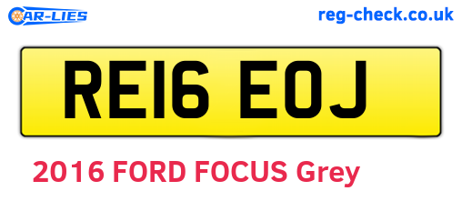 RE16EOJ are the vehicle registration plates.
