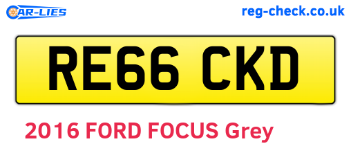 RE66CKD are the vehicle registration plates.