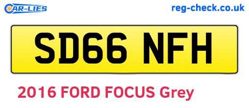 SD66NFH are the vehicle registration plates.