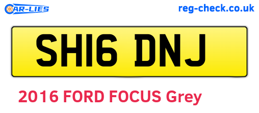 SH16DNJ are the vehicle registration plates.