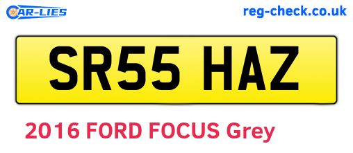 SR55HAZ are the vehicle registration plates.
