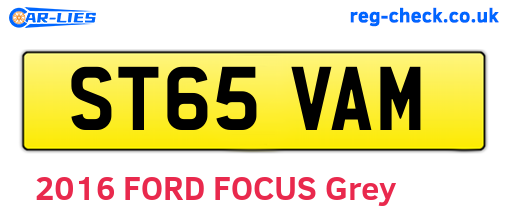 ST65VAM are the vehicle registration plates.