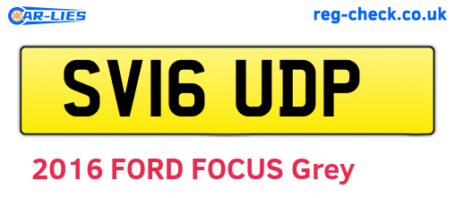 SV16UDP are the vehicle registration plates.