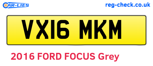 VX16MKM are the vehicle registration plates.