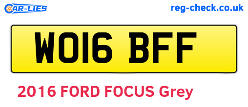 WO16BFF are the vehicle registration plates.