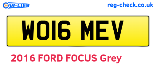 WO16MEV are the vehicle registration plates.