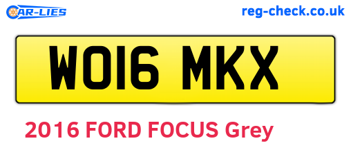 WO16MKX are the vehicle registration plates.