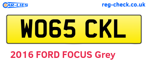 WO65CKL are the vehicle registration plates.
