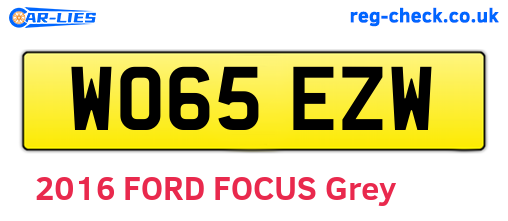 WO65EZW are the vehicle registration plates.