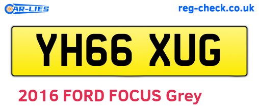 YH66XUG are the vehicle registration plates.