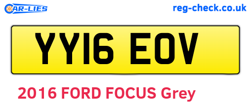 YY16EOV are the vehicle registration plates.