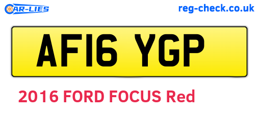 AF16YGP are the vehicle registration plates.