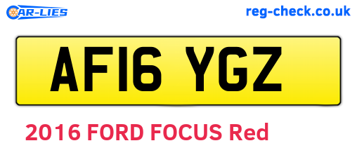 AF16YGZ are the vehicle registration plates.