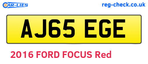 AJ65EGE are the vehicle registration plates.
